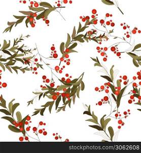 Trendy seamless floral pattern. Vintage background. Blooming realistic isolated flowers. Hand drawn vector illustration.
