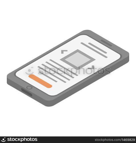 Trendy smartphone icon. Isometric of trendy smartphone vector icon for web design isolated on white background. Trendy smartphone icon, isometric style