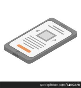 Trendy smartphone icon. Isometric of trendy smartphone vector icon for web design isolated on white background. Trendy smartphone icon, isometric style