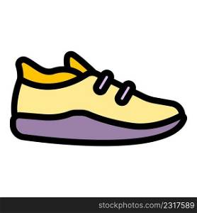 Trendy sneakers icon. Outline trendy sneakers vector icon color flat isolated. Trendy sneakers icon color outline vector