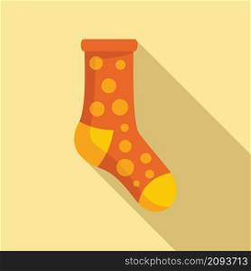 Trendy sock icon flat vector. Winter sport sock. Fashion item. Trendy sock icon flat vector. Winter sport sock