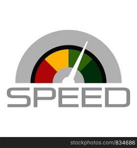 Trendy speedometer logo. Flat illustration of trendy speedometer vector logo for web design. Trendy speedometer logo, flat style