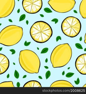 Trendy stylish fruit pattern. Lemon pattern. Seamless pattern for kitchen textiles and fabrics. Bright summer design. Citrus yellow lemons.. Trendy stylish fruit pattern. Lemon pattern. Seamless pattern for kitchen textiles and fabrics. Bright summer design. Citrus yellow lemons