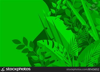 Trendy Summer Tropical Leaves Vector Design. Vector illustrator