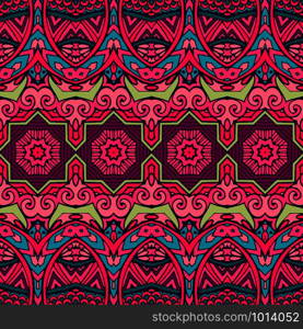 Trendy vector wallpaper. Vintage fabric. Vector mexican holiday decoration. Fabric texture colorful. Creative vector layout. Fashion ethnic design.. Abstract festive colorful floral vector ethnic tribal pattern