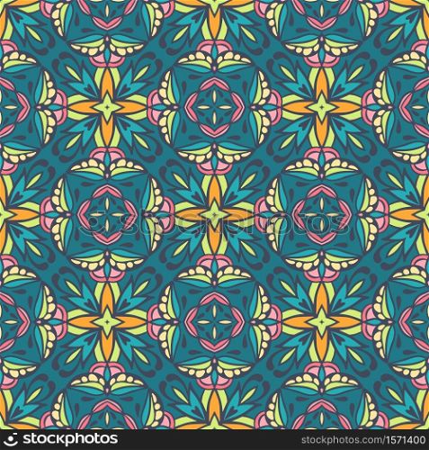 Trendy wallpaper. Vintage fabric. mexican holiday decoration. Flower geometrical Creative layout. Fashion ethnic design.. Abstract festive colorful floral vector ethnic tribal pattern