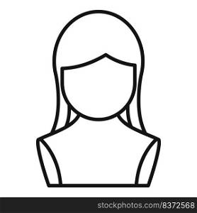 Trendy wig icon outline vector. Head style. Fashion beauty. Trendy wig icon outline vector. Head style