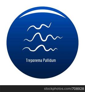 Treponema Pallidum icon vector blue circle isolated on white background . Treponema Pallidum icon blue vector