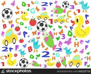 trhe seamless background of children doodle drawing patterns