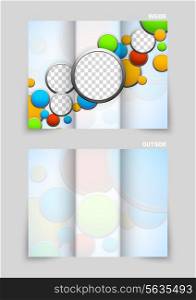 Tri-fold brochure design with colorful abstract modern style