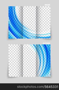 Tri-fold brochure template design in blue color