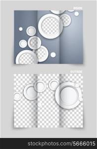 Tri-fold brochure template design with white circles