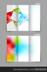 Tri fold brochure with colorful soft style squares