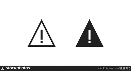 Triagle warning icon. Caution symbol. Danger alert sign in vector flat style.