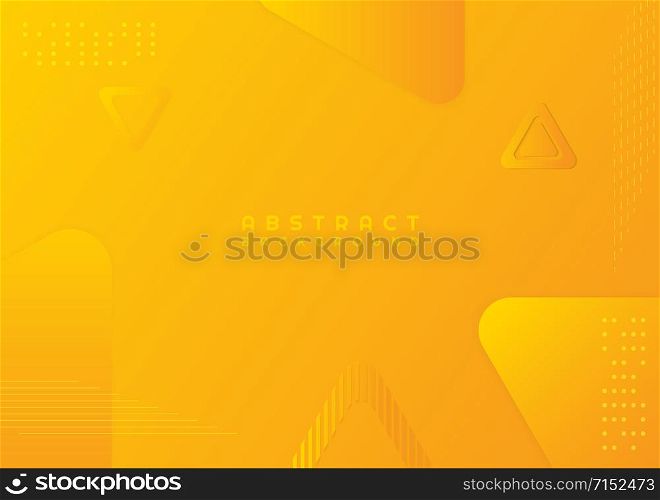 Triangle abstract background colorful yellow line style modern shape halftone design. vector illustration