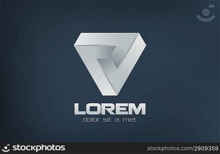 Triangle abstract impossible looped vector logo design template. Cycle loop symbol. Corporate Stylish icon.