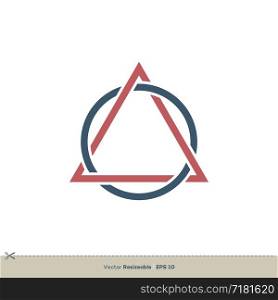 Triangle and Circle Vector Logo Template Illustration Design. Vector EPS 10.