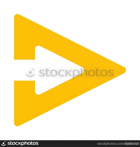 triangle arrow, icon on isolated background