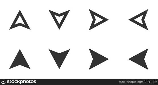 Triangle arrows icon set. Vector illustration.