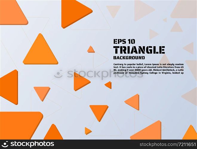 Triangle background orange triangle modern style with space for your text. vector illustration