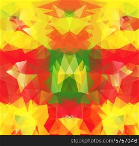 Triangle background with bright lines. Pattern of crystal geometric shapes. Multicolor mosaic banner. Abstract background