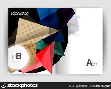 Triangle business print template. Triangle business print template, brochure, flyer or magazine cover abstract background