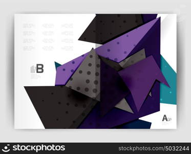 Triangle business print template. Triangle business print template, brochure, flyer or magazine cover abstract background