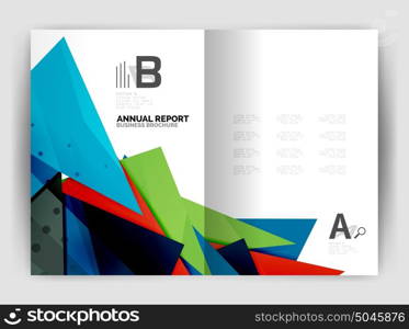 Triangle business print template. Triangle business print template, brochure, flyer or magazine cover abstract background