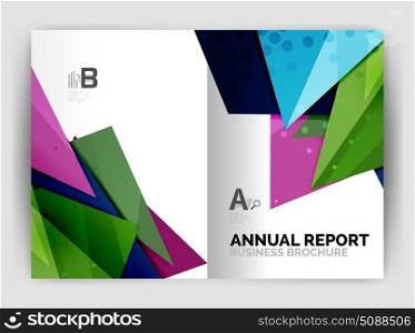 Triangle business print template. Triangle business print template, brochure, flyer or magazine cover abstract background