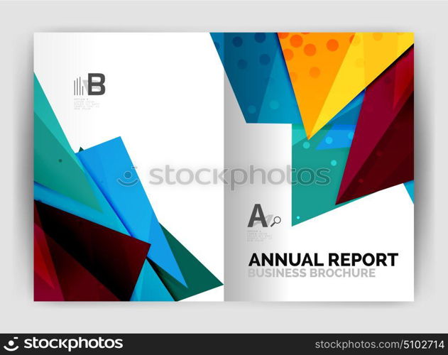 Triangle business print template. Triangle business print template, brochure, flyer or magazine cover abstract background