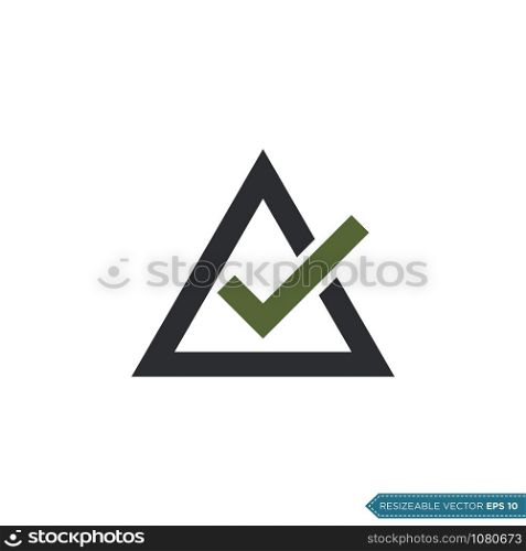 Triangle, Check Mark, Check List Icon Vector Template
