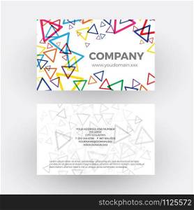 triangle, geometric abstract background. vector professional business card