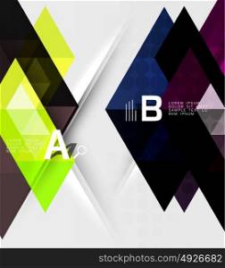 Triangle geometric infographic banner. Triangle geometric infographic banner. Vector template background for workflow layout, diagram, number options or web design