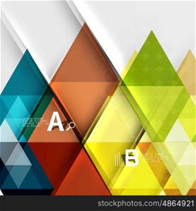 Triangle geometric infographic banner. Vector template background for workflow layout, diagram, number options or web design