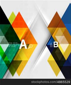 Triangle geometric infographic banner. Vector template background for workflow layout, diagram, number options or web design