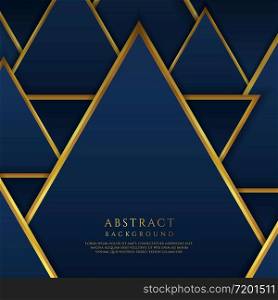Triangle geometric shape luxury gold metallic design with space. vector illustration.