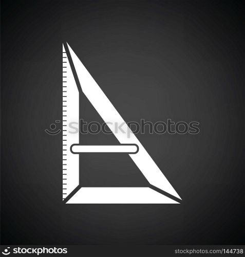 Triangle icon. Black background with white. Vector illustration.