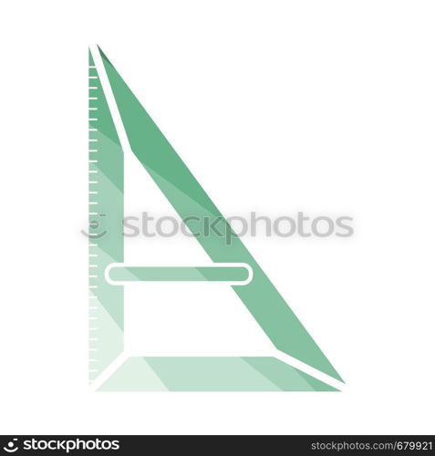 Triangle Icon. Flat Color Ladder Design. Vector Illustration.