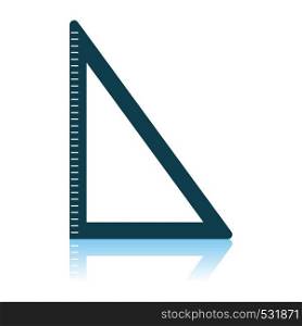 Triangle Icon. Shadow Reflection Design. Vector Illustration.
