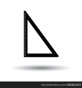 Triangle icon. White background with shadow design. Vector illustration.