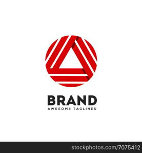 triangle letter A logo concept, Letter a logo with abstract arrow triangle and oval vector illustration, abstract construction logo