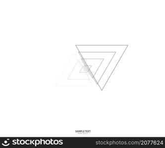 Triangle line vector. Pyramid line art. Geometric shape. Logo sign design