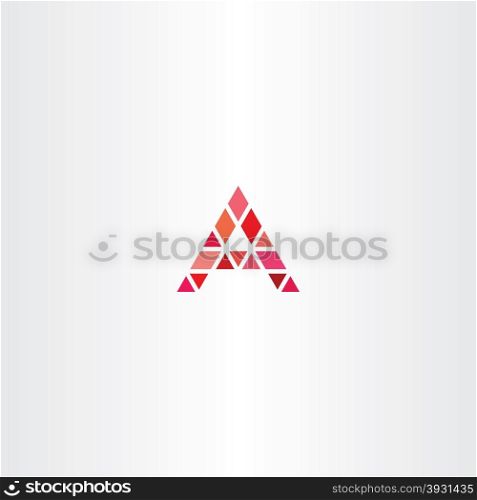 triangle logo red letter a vector sign