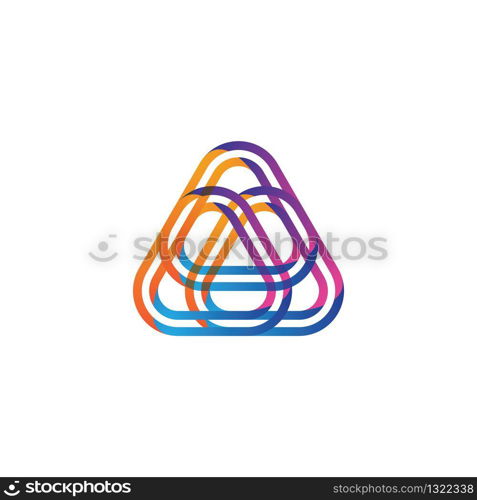 Triangle logo template vector icon illustration design