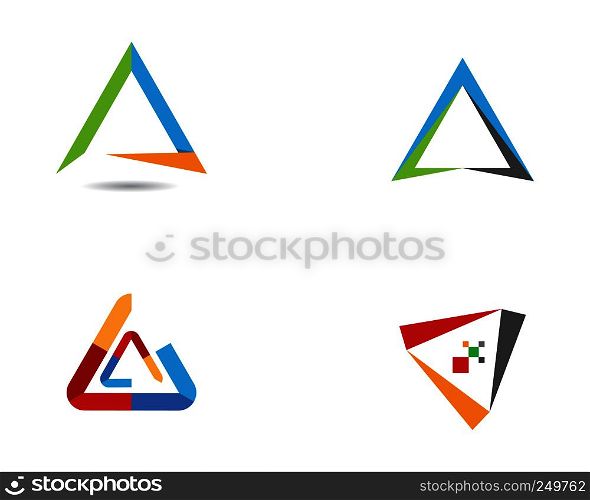 Triangle logo template vector icon illustration design
