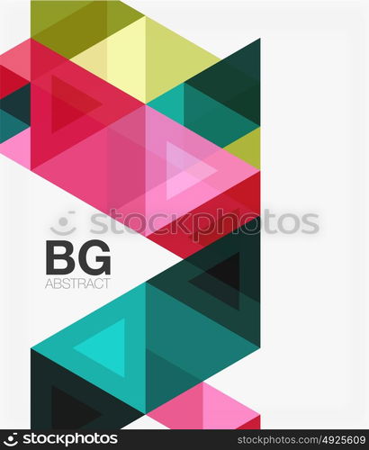 Triangle modern mosaic geometric template. Triangle modern mosaic geometric template. Vector template background for workflow layout, diagram, number options or web design