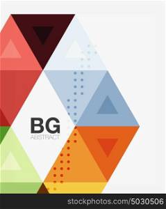 Triangle modern mosaic geometric template. Triangle modern mosaic geometric template. Vector template background for workflow layout, diagram, number options or web design