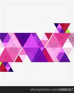 Triangle modern mosaic geometric template. Vector template background for workflow layout, diagram, number options or web design