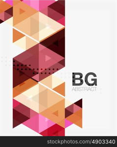 Triangle modern mosaic geometric template. Vector template background for workflow layout, diagram, number options or web design