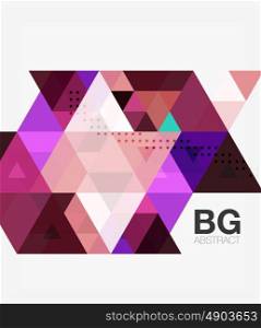 Triangle modern mosaic geometric template. Vector template background for workflow layout, diagram, number options or web design